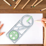 Maxbell Multifunctional Geometric Ruler Template Ruler for Teacher Writing Studying Style A