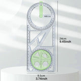 Maxbell Multifunctional Geometric Ruler Template Ruler for Teacher Writing Studying Style A