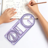 Maxbell Multifunctional Geometric Ruler Template Ruler for Teacher Writing Studying Style B