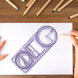 Maxbell Multifunctional Geometric Ruler Template Ruler for Teacher Writing Studying Style B