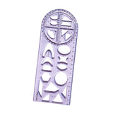 Maxbell Multifunctional Geometric Ruler Template Ruler for Teacher Writing Studying Style C