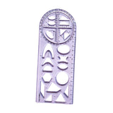 Maxbell Multifunctional Geometric Ruler Template Ruler for Teacher Writing Studying Style C