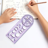Maxbell Multifunctional Geometric Ruler Template Ruler for Teacher Writing Studying Style C