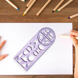 Maxbell Multifunctional Geometric Ruler Template Ruler for Teacher Writing Studying Style C