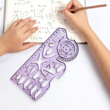 Maxbell Multifunctional Geometric Ruler Template Ruler for Teacher Writing Studying Style D