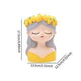 Maxbell Cute Resin Planter Gift Modern Girl Face Flower Pot for Balcony Table Garden Style A