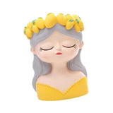 Maxbell Cute Resin Planter Gift Modern Girl Face Flower Pot for Balcony Table Garden Style A