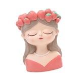 Maxbell Cute Resin Planter Gift Modern Girl Face Flower Pot for Balcony Table Garden Style B