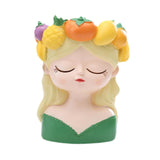 Maxbell Cute Resin Planter Gift Modern Girl Face Flower Pot for Balcony Table Garden Style C