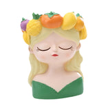 Maxbell Cute Resin Planter Gift Modern Girl Face Flower Pot for Balcony Table Garden Style C