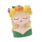 Maxbell Cute Resin Planter Gift Modern Girl Face Flower Pot for Balcony Table Garden Style C