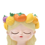 Maxbell Cute Resin Planter Gift Modern Girl Face Flower Pot for Balcony Table Garden Style C