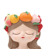 Maxbell Cute Resin Planter Gift Modern Girl Face Flower Pot for Balcony Table Garden Style D