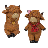 Maxbell 2x Cow Flower Pot Climber Modern Gifts Resin Figurine for Patio Outside Yard