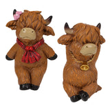 Maxbell 2x Cow Flower Pot Climber Modern Gifts Resin Figurine for Patio Outside Yard