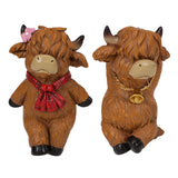 Maxbell 2x Cow Flower Pot Climber Modern Gifts Resin Figurine for Patio Outside Yard