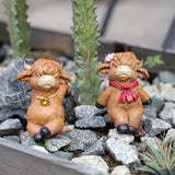 Maxbell 2x Cow Flower Pot Climber Modern Gifts Resin Figurine for Patio Outside Yard