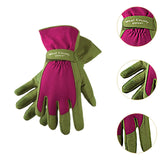 Maxbell Gardening Gloves Anti-slip Roses Pruning Gloves for Planting Digging Pruning Green Pink