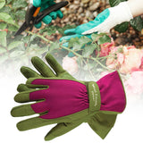 Maxbell Gardening Gloves Anti-slip Roses Pruning Gloves for Planting Digging Pruning Green Pink