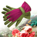 Maxbell Gardening Gloves Anti-slip Roses Pruning Gloves for Planting Digging Pruning Green Pink