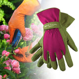 Maxbell Gardening Gloves Anti-slip Roses Pruning Gloves for Planting Digging Pruning Green Pink