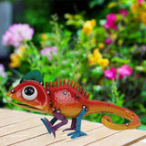 Maxbell Lizard Sculpture Garden Statue Gift Metal Yard Art for Balcony Patio Outdoor