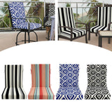 Maxbell Outdoor High Back Patio Chair Cushion Soft Chair Pad for Office Chair Garden Black White stripe