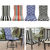 Maxbell Outdoor High Back Patio Chair Cushion Soft Chair Pad for Office Chair Garden Black White stripe