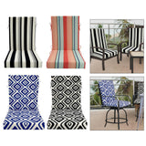 Maxbell Outdoor High Back Patio Chair Cushion Soft Chair Pad for Office Chair Garden Black White stripe