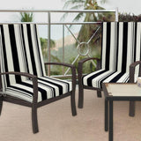 Maxbell Outdoor High Back Patio Chair Cushion Soft Chair Pad for Office Chair Garden Black White stripe