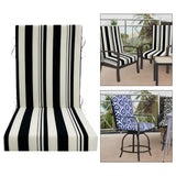 Maxbell Outdoor High Back Patio Chair Cushion Soft Chair Pad for Office Chair Garden Black White stripe