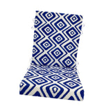 Maxbell Outdoor High Back Patio Chair Cushion Soft Chair Pad for Office Chair Garden Blue White geometry