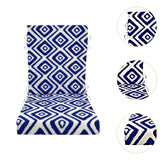 Maxbell Outdoor High Back Patio Chair Cushion Soft Chair Pad for Office Chair Garden Blue White geometry