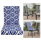 Maxbell Outdoor High Back Patio Chair Cushion Soft Chair Pad for Office Chair Garden Blue White geometry