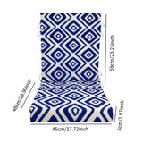 Maxbell Outdoor High Back Patio Chair Cushion Soft Chair Pad for Office Chair Garden Blue White geometry