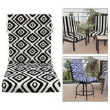 Maxbell Outdoor High Back Patio Chair Cushion Soft Chair Pad for Office Chair Garden Black White geometry