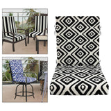 Maxbell Outdoor High Back Patio Chair Cushion Soft Chair Pad for Office Chair Garden Black White geometry