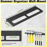 Maxbell Hammer Holder Wall Mount Metal Utility Tool Rack for Workshop Home Workbench