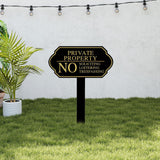 Maxbell No Soliciting Sign for House with Stake Metal for Front Door Garden Backyard