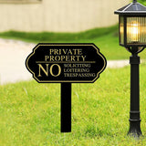 Maxbell No Soliciting Sign for House with Stake Metal for Front Door Garden Backyard