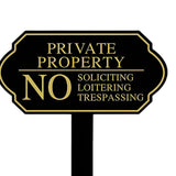 Maxbell No Soliciting Sign for House with Stake Metal for Front Door Garden Backyard