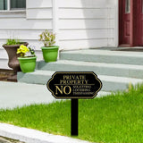 Maxbell No Soliciting Sign for House with Stake Metal for Front Door Garden Backyard