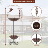Maxbell Bird Feeder Bird Bath Waterproof Garden Yard Decor for Patio Outdoors Garden
