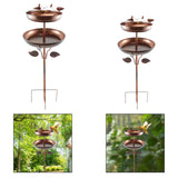 Maxbell Metal Bird Bath Double Layer Stand Freestanding Birdbath for Lawn Patio Yard Height 123cm