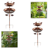 Maxbell Metal Bird Bath Double Layer Stand Freestanding Birdbath for Lawn Patio Yard Height 123cm