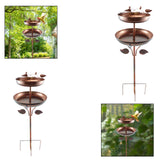 Maxbell Metal Bird Bath Double Layer Stand Freestanding Birdbath for Lawn Patio Yard Height 123cm