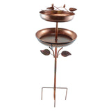 Maxbell Metal Bird Bath Double Layer Stand Freestanding Birdbath for Lawn Patio Yard Height 123cm