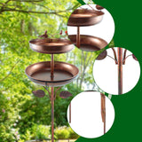 Maxbell Metal Bird Bath Double Layer Stand Freestanding Birdbath for Lawn Patio Yard Height 123cm