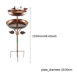 Maxbell Metal Bird Bath Double Layer Stand Freestanding Birdbath for Lawn Patio Yard Height 123cm