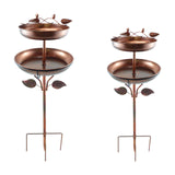 Maxbell Metal Bird Bath Double Layer Stand Freestanding Birdbath for Lawn Patio Yard Height 123cm